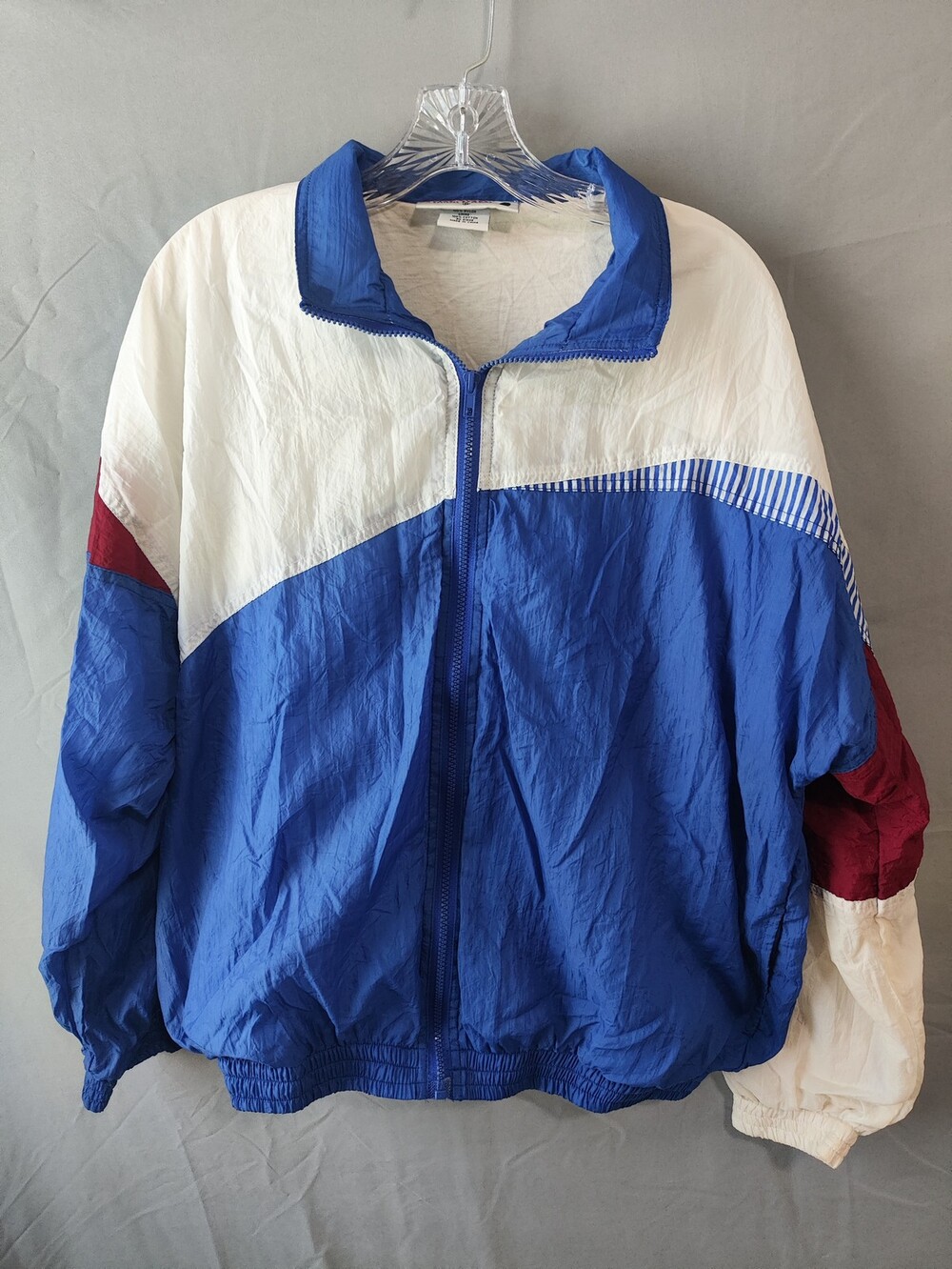 Vintage Aviat Sportif Jacket Mens Medium Blue White Red Cotton Windbreaker 90s